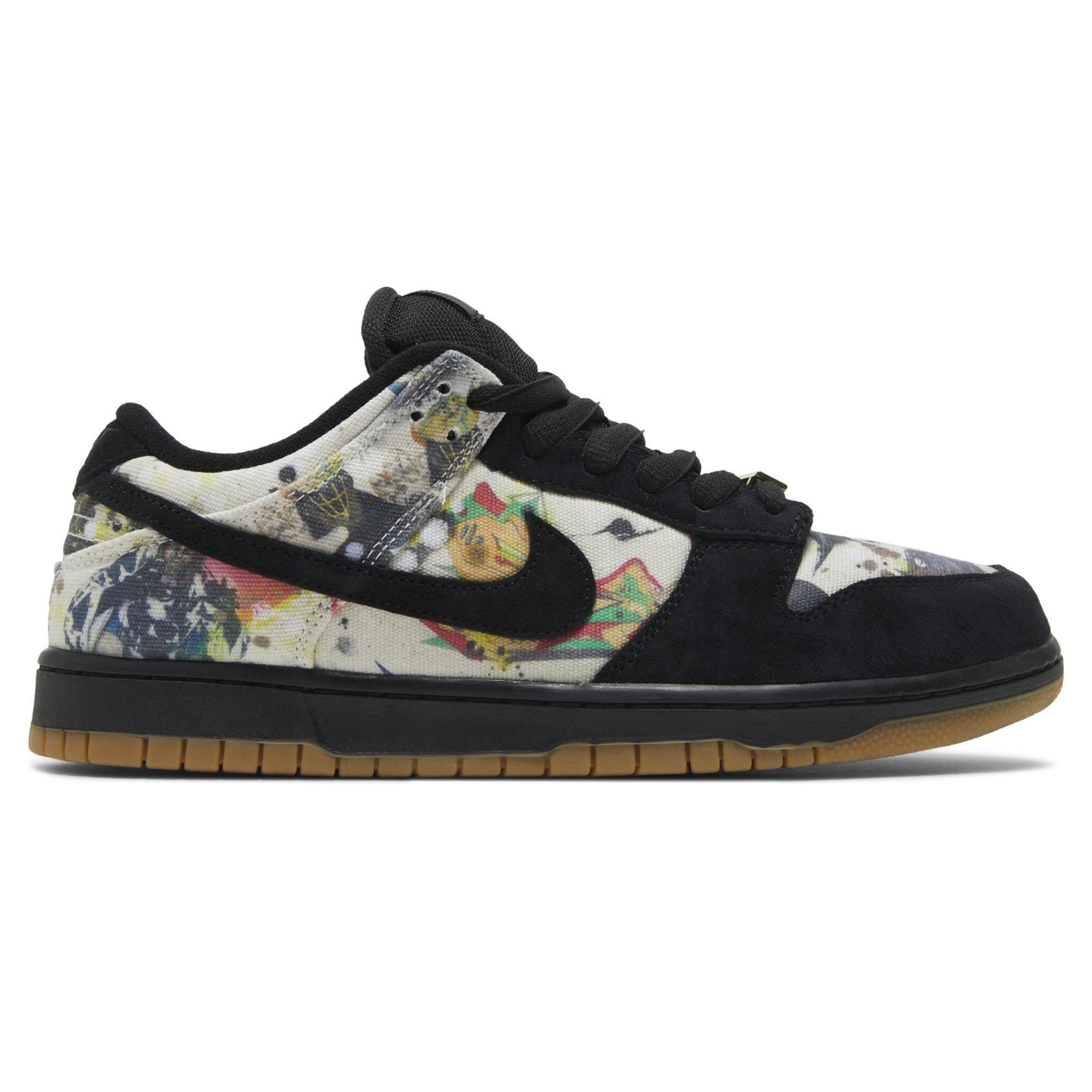 Side view of Supreme x Nike SB Dunk Low Rammellzee FD8778-001